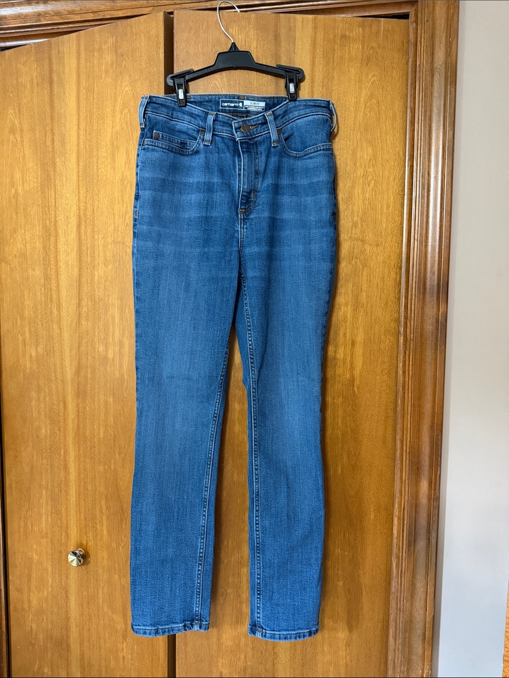 Carhartt Women’s Straight-Leg Jeans in Medium Blue Denim